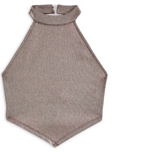 TopShop Sparkly Hanky Halter Neck Top - Picture 3 of 5